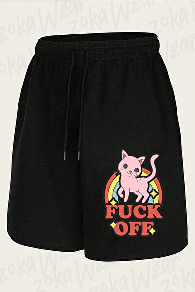 ZOKAWEAR Unisex Σορτς με στάμπα σχεδίου "Fuck Off v2 "