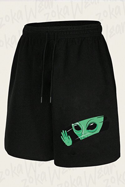 ZOKAWEAR Unisex Alien Design Printed Shorts