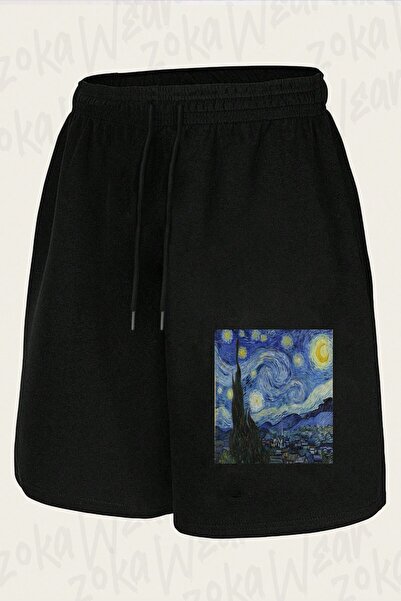 ZOKAWEAR Unisex Starry Night,Vincent Van Gogh Design Printed Shorts