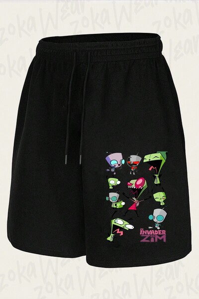 ZOKAWEAR Unisex Invader Zim V8 Design Printed Shorts