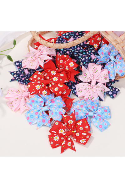 Choice QC156-50B 50Pcs Random 3 Inch Flower Bowknot Hair Rope for Girls Fresh...