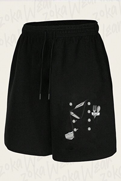 ZOKAWEAR Unisex Cheff Spoon and Fork Design Printed Shorts