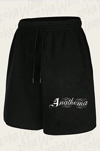 ZOKAWEAR شورت مطبوع بتصميم شعار Anathema للجنسين