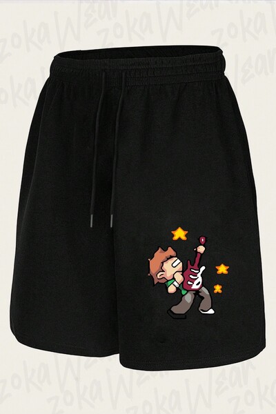 ZOKAWEAR Unisex Rocker Scott Pilgrim Design Printed Shorts