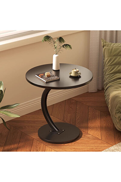 YESMAX Side Table, Metal Side Table with Wooden Top, End Table for Living Roo...