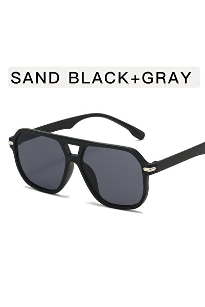 Choice MULTI 2 Retro Big Frame Women Square Sunglasses Double Beams Black Cir...