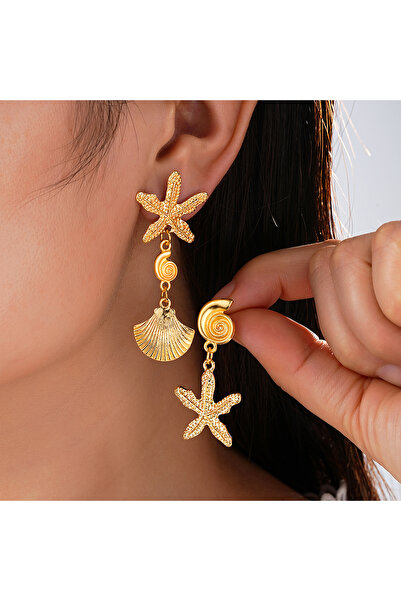 Choice AYAGold Women's Gold Color Starfish Shell Pendant Earrings Geometric L...