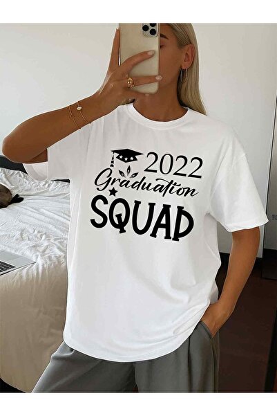 NOURAM تي شيرت نسائي بتصميم فريق 2022 - مقاس كبير 3XL أبيض برقبة مستديرة وأكم...