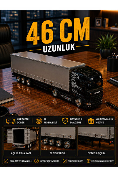 shop Scania Volvo Model Oyuncak Tır 46 cm Hareketli Dorse 12 Tekerlekli Konte...
