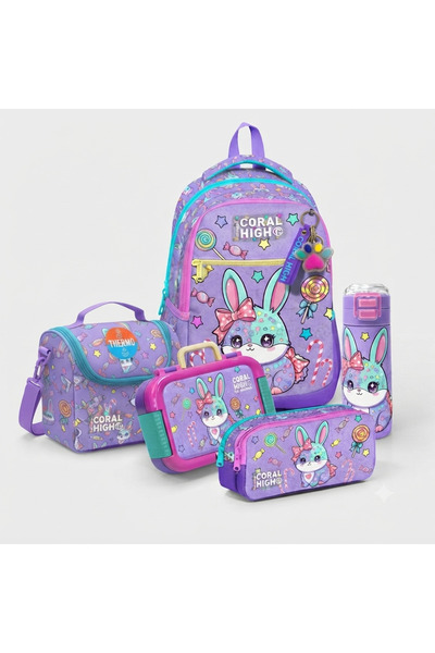 Coral High Kids 5-Piece School Bag Set
