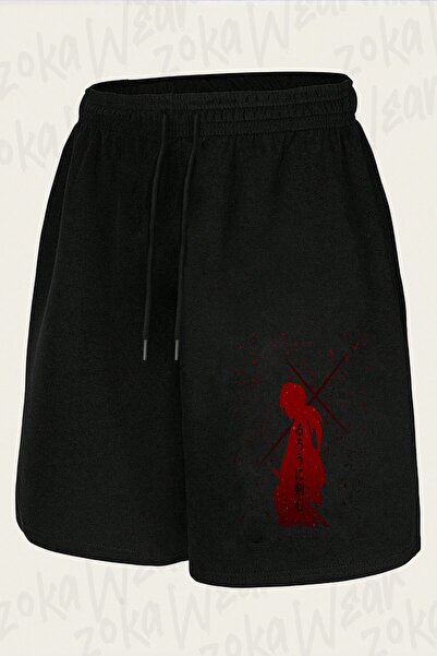 ZOKAWEAR Unisex Rurouni Kenshin Samurai X Battousai Design Printed Shorts