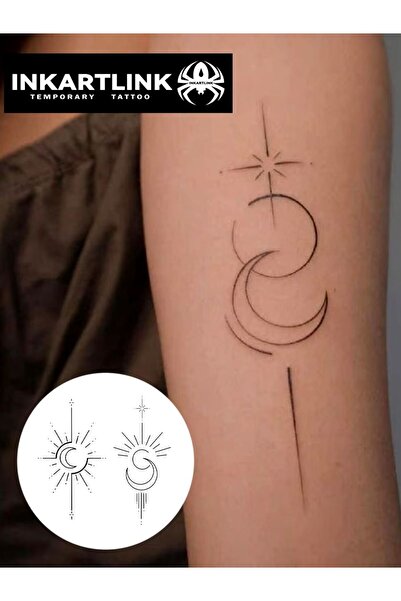 Choice 302-1010M Half Moon Star Temporary Tattoo,Lasts To 15 Days New Technol...