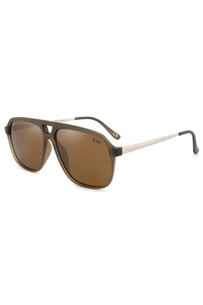 Lee Cooper نظارات شمسية مستقطبة للجنسين بعدسات مرآة بلون بني فاتح - LC1001C02