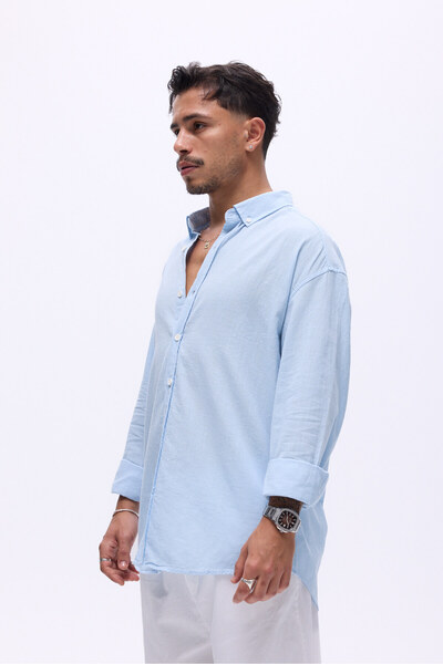 Unreal Co Basic Oversize Pamuk Keten Gömlek