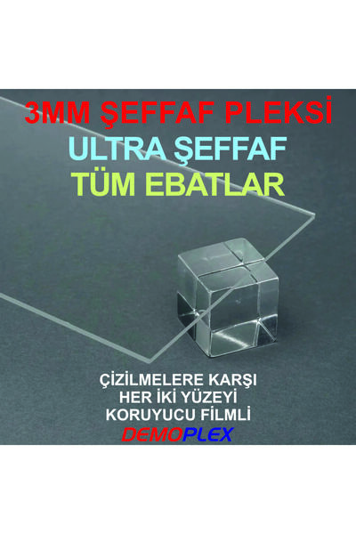 Demoplex Reklam Pleksi Market 3MM ŞEFFAF PLEKSİ | ULTRA CLEAR ŞEFFAF | TÜM EB...