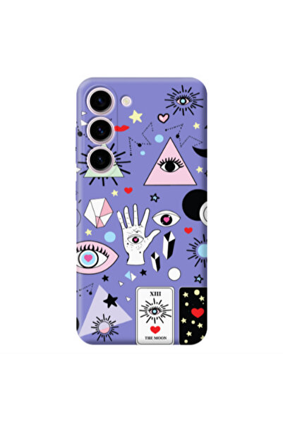 Other Samsung S23 Plus Pyramid eyes Purple Colored Silicone TPU Θήκη
