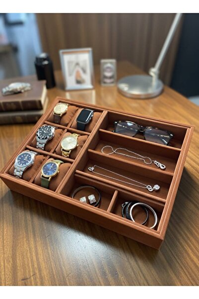 İmpala Kutu Glasses, Watch, Bracelet, Ring, Jewelry Box, Suede Fabric Covered...