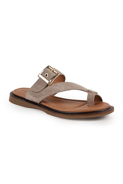 Libero Women's Slippers, Flip-Flops, Stoned Buckle, Suede Mother's Shoes, Wid...
