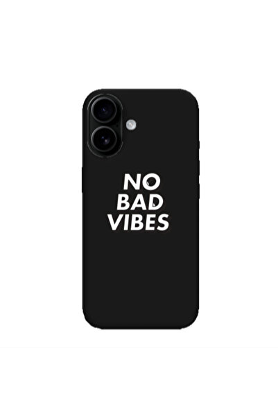 Other Apple Iphone 16 plus No bad vibes Black Colored Silicone TPU Θήκη