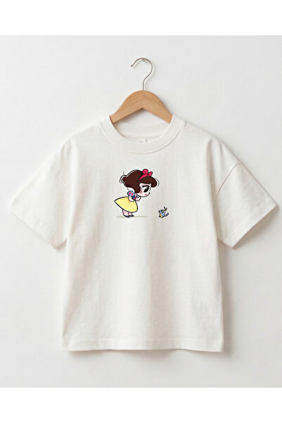 babytex Fairy Tale Princess Printed Oversize Kids' T-Shirt – 100% Cotton Unis...