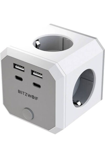 BlitzWolf PowerCube με προστασία από υπερτάσεις, με 2 θύρες USB-A, USB-C και ...