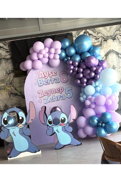 Çemrek Süs Parti Mavi Lilac Purple Chrome Balloon Chain Set of 100