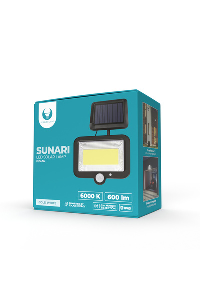 FOREVER LİGHT Lampă solară LED SUNARI FLS-06 COB PIR 8W 600lm 6000K 1800mAh Li-Ion