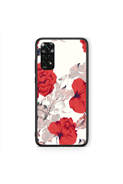 Other Xiaomi Redmi Note 11 Pro 5G Red Flowers Black Glossy Θήκη