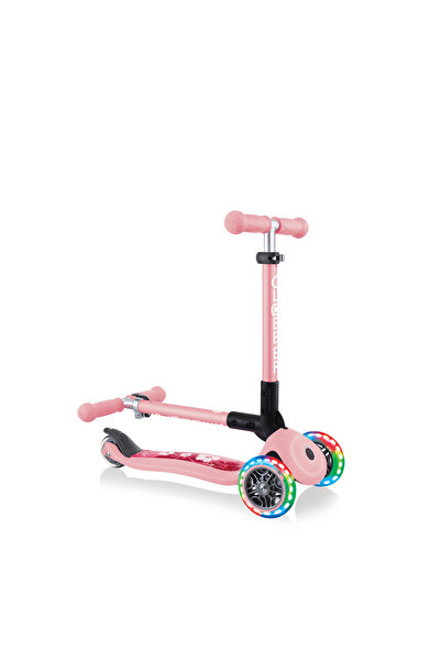 Globber Junior Fantasy Katlanabilir Işıklı Scooter - Pastel Pembe