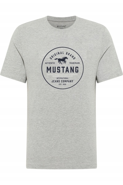 Mustang Tricou Barbati, Style Alex, Marime M, Gri, Regular Fit, Bumbac, Desig...
