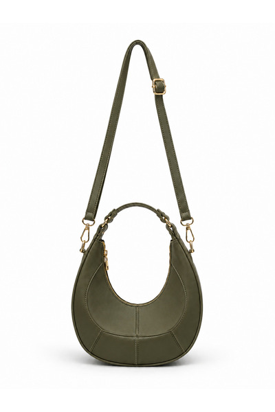 fular & bags Women's Zippered Long Strap Handle Detailed Shoulder and Shoulder Bag