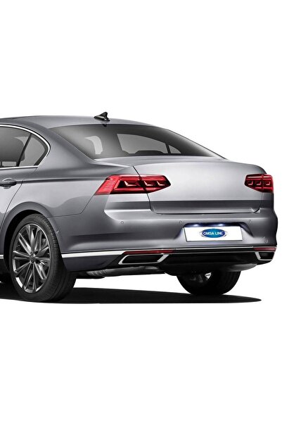 Omsa VW Passat B8.5 Krom Arka Tampon Çıtası 3 Parça 2019 ve Sonrası