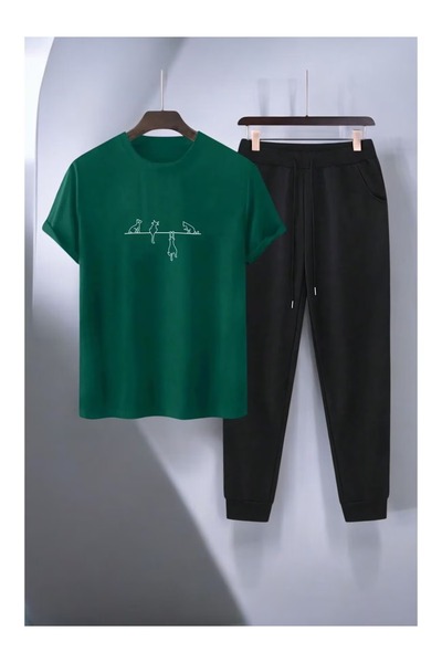 ship master Summer Collection New Arrival T-Shirt & Shorts Set Printed Patter...