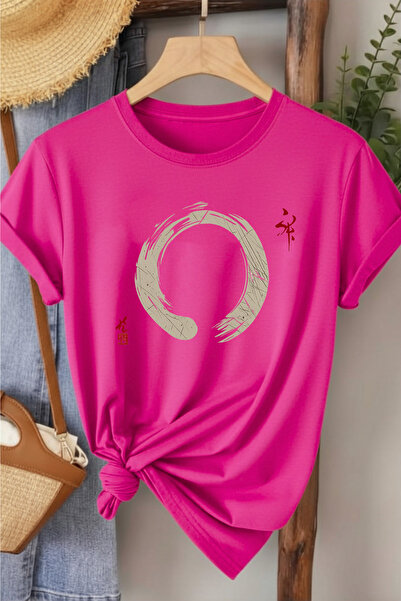 l'eivor تي شيرت نسائي قطني مطبوع عليه رمز كارما