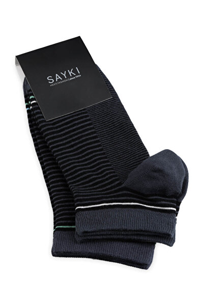 Hatemoğlu Black - Black 4 2-Pack Striped Short Socks