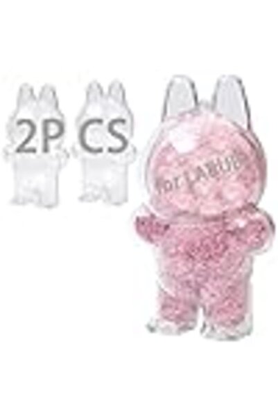 Arbest 2PCS Protective Case for LABUBU, Clear Figure Display Bag with Keychai...