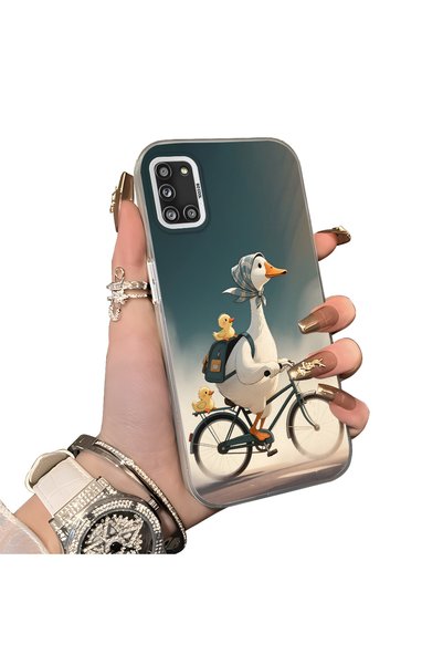 Hontinga Samsung Galaxy A31 Compatible Silicone Edge Hard Back Case Couple Ph...