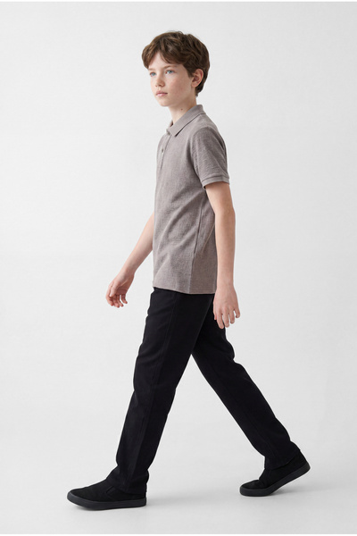 PAULMARK Boy's Elastic Waist Pants Textured Jogger Pants