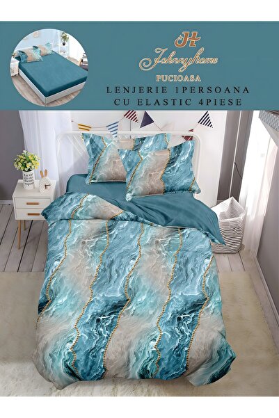 naniland.ro Lenjerie de Pat 1 Persoană 4 Piese Cu Elastic 155x200 cm