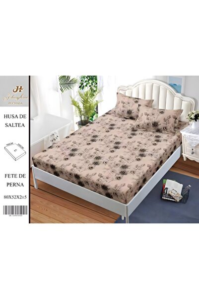 PlayFun Сатенено памучно покривало за легло за двама, 3 части, с ластик, 180x...
