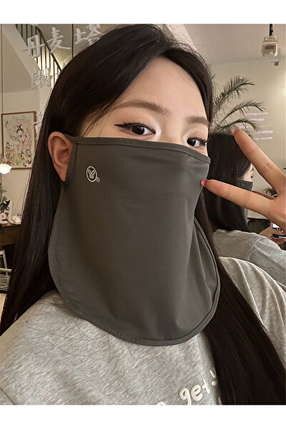 Choice1 dark gray 2026 New Summer Ice Silk Sunscreen Mask for Women, Thin, Br...