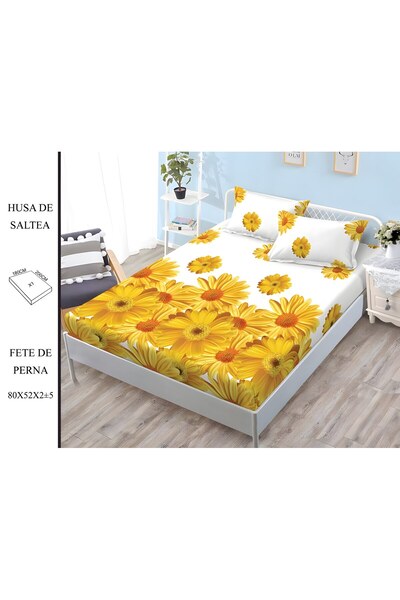 naniland.ro Husă de Pat Finet 2 Persoane 3 Piese cu Elastic 180x200 cm, Model...