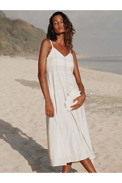 The Handloom Eva Maxi Elbise - Ekru