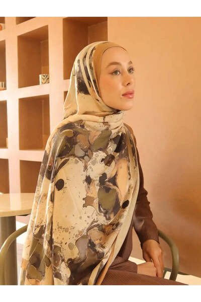 Modakaşmir Kuyis Patterned Bamboo Shawl Caramel |   Natural Bamboo Comfort