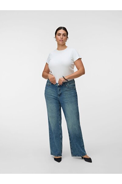 Veromoda Curve Weit geschnitten VMTESSA Hohe Taille Weiter Beinschnitt Jeans