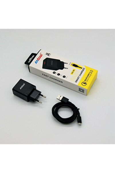 Andowl Φορτιστής με θύρα USB-A και καλώδιο micro USB Μαύρο (CX-18)