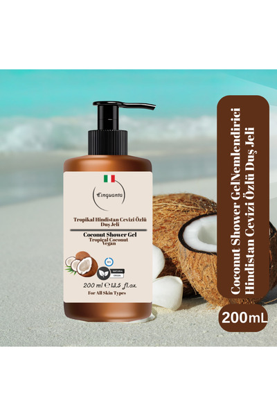 Cinquanta Coconut Shower Gel 200 ml – Moisturizing Tropical Coconut Body Wash...