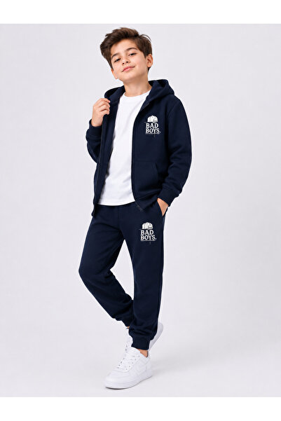 Trendy Merry Store Σετ φόρμας για αγόρια με στάμπα Bad Boys και φερμουάρ