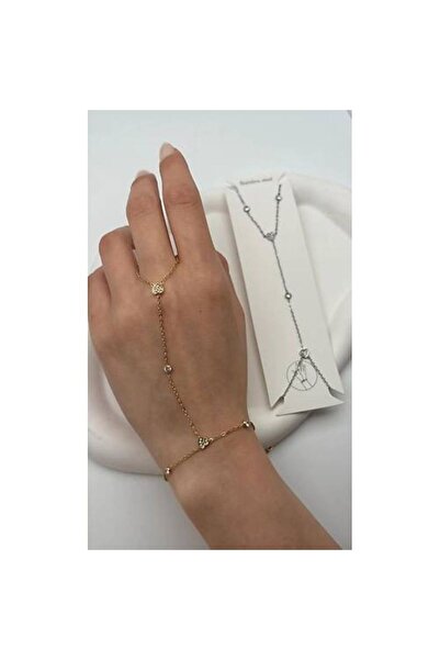 Multi JEWEL In-Line Heart Gold/Silver Steel Shahmeran