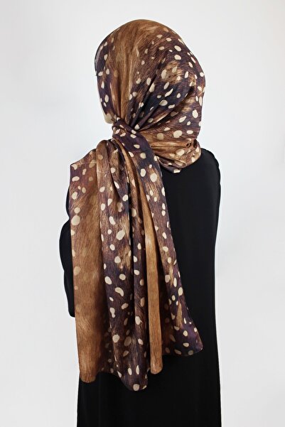 QUM İPEK Ceylan Geyik Pattern Cotton Viscose Shawl